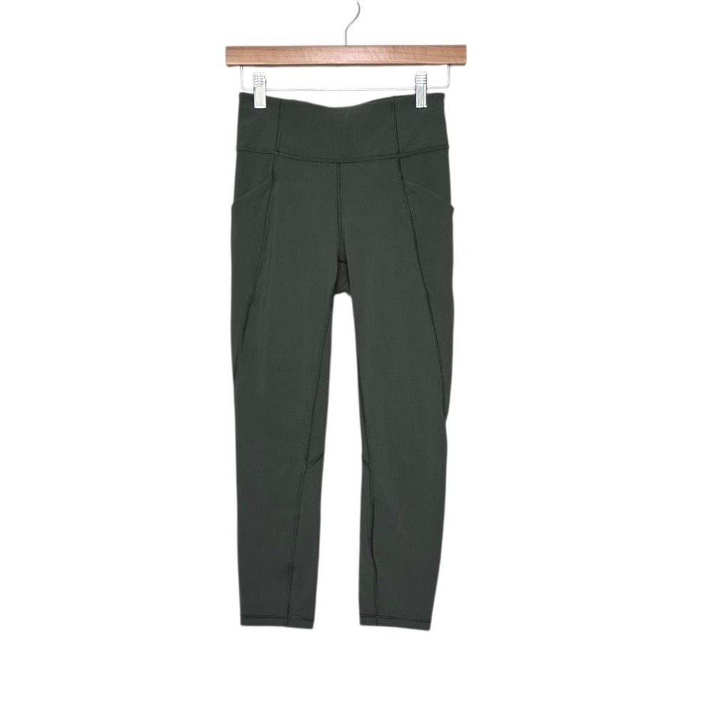 Lululemon Time To Sweat Crop Leggings *23" Dark Forest Green Size 4 W6AMDS